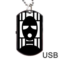 Masked Dog Tag Usb Flash (one Side)