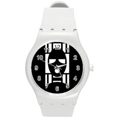 Masked Round Plastic Sport Watch (m) by ArtistRoseanneJones