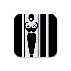 Submissive Rubber Square Coaster (4 Pack)  by ArtistRoseanneJones