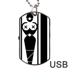 Submissive Dog Tag Usb Flash (one Side)