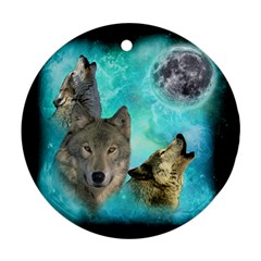 Wolves Shiney Grim Moon 3000 Ornament (round) 