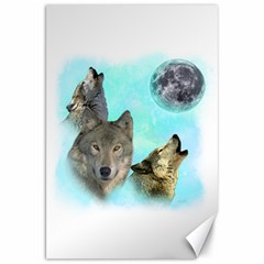 Wolves Shiney Grim Moon 3000 Canvas 20  X 30  