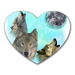 Wolves Shiney Grim Moon 3000 Heart Mousepads by ratherkool