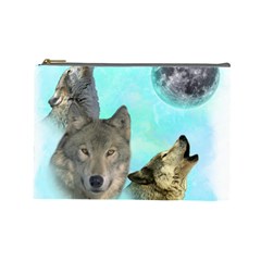 Wolves Shiney Grim Moon 3000 Cosmetic Bag (large) 