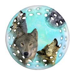 Wolves Shiney Grim Moon 3000 Ornament (round Filigree)  by ratherkool