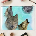 Wolves Shiney Grim Moon 3000 Cosmetic Bag (XXXL)  Back