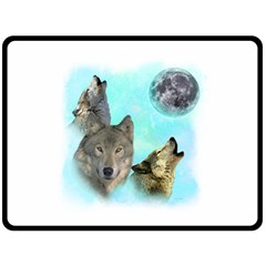 Wolves Shiney Grim Moon 3000 Double Sided Fleece Blanket (large) 