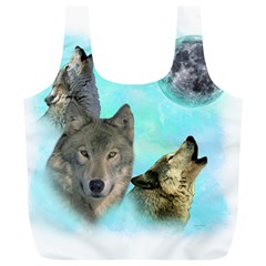 Wolves Shiney Grim Moon 3000 Full Print Recycle Bags (l) 