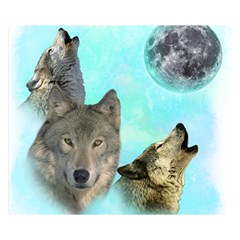 Wolves Shiney Grim Moon 3000 Double Sided Flano Blanket (small) 