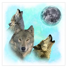 Wolves Shiney Grim Moon 3000 Large Satin Scarf (square) by ratherkool