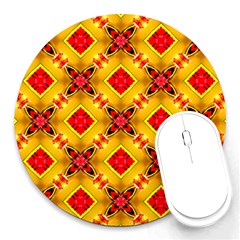 Cute Pretty Elegant Pattern Round Mousepads