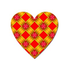 Cute Pretty Elegant Pattern Heart Magnet by GardenOfOphir