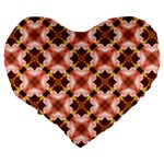 Cute Pretty Elegant Pattern Large 19  Premium Flano Heart Shape Cushions Back