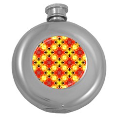 Cute Pretty Elegant Pattern Round Hip Flask (5 Oz)