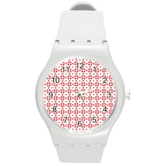 Cute Pretty Elegant Pattern Round Plastic Sport Watch (m)