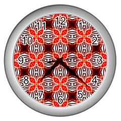 Cute Pretty Elegant Pattern Wall Clocks (silver) 