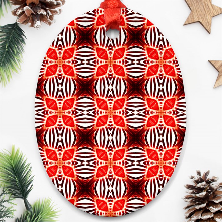 Cute Pretty Elegant Pattern Oval Ornament (Two Sides)