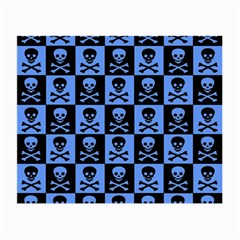 Blue Skull Checkerboard Small Glasses Cloth