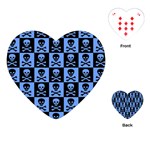 Blue Skull Checkerboard Playing Cards (Heart)  Front