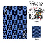 Blue Skull Checkerboard Playing Cards 54 Designs  Front - Spade2