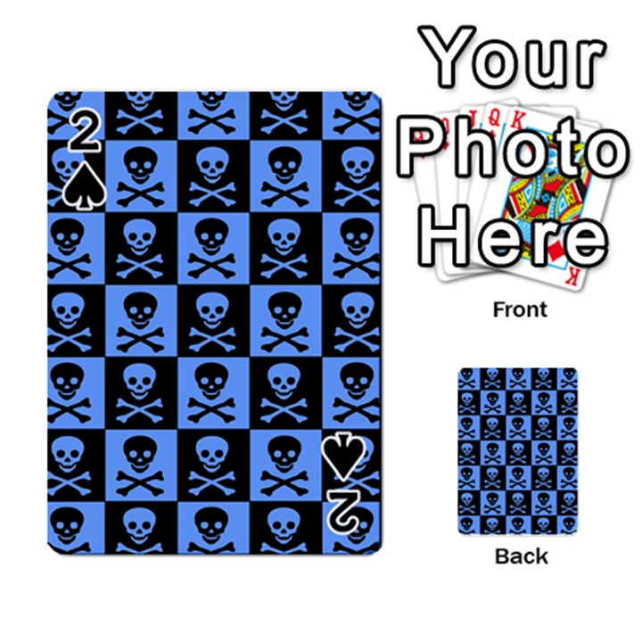 Blue Skull Checkerboard Playing Cards 54 Designs 