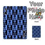 Blue Skull Checkerboard Playing Cards 54 Designs  Front - Spade4