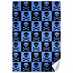 Blue Skull Checkerboard Canvas 12  x 18   11.88 x17.36  Canvas - 1