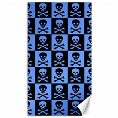 Blue Skull Checkerboard Canvas 40  X 72  