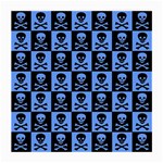 Blue Skull Checkerboard Medium Glasses Cloth (2-Side) Front