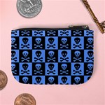 Blue Skull Checkerboard Mini Coin Purses Back