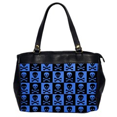 Blue Skull Checkerboard Office Handbags