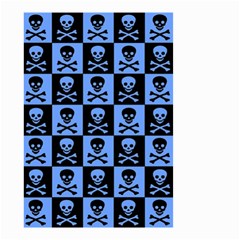 Blue Skull Checkerboard Small Garden Flag (Two Sides)