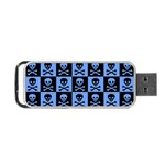 Blue Skull Checkerboard Portable USB Flash (Two Sides) Front