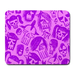 Purple Skull Sketches Large Mousepads by ArtistRoseanneJones