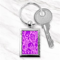 Purple Skull Sketches Key Chains (rectangle) 