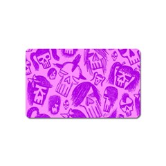 Purple Skull Sketches Magnet (name Card)