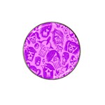 Purple Skull Sketches Hat Clip Ball Marker Front