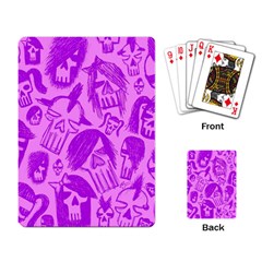 Purple Skull Sketches Playing Card by ArtistRoseanneJones