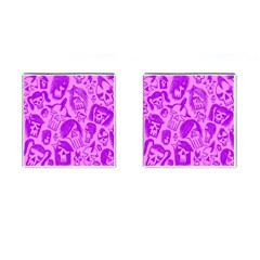 Purple Skull Sketches Cufflinks (square) by ArtistRoseanneJones