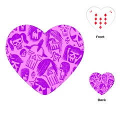 Purple Skull Sketches Playing Cards (heart) 