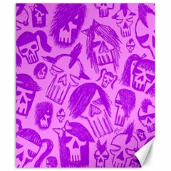 Purple Skull Sketches Canvas 20  X 24   by ArtistRoseanneJones