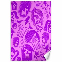 Purple Skull Sketches Canvas 20  X 30   by ArtistRoseanneJones