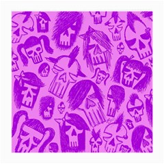 Purple Skull Sketches Medium Glasses Cloth (2-side)