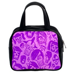 Purple Skull Sketches Classic Handbags (2 Sides)