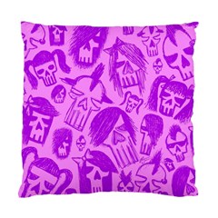 Purple Skull Sketches Standard Cushion Case (one Side)  by ArtistRoseanneJones