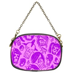 Purple Skull Sketches Chain Purses (two Sides) 