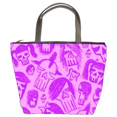 Purple Skull Sketches Bucket Bags