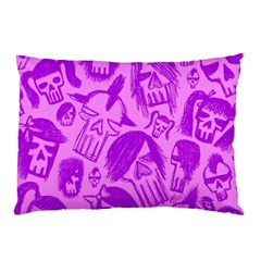 Purple Skull Sketches Pillow Cases