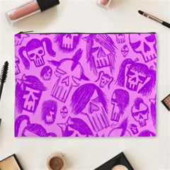 Purple Skull Sketches Cosmetic Bag (xl) by ArtistRoseanneJones