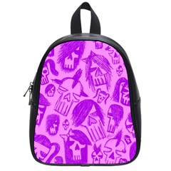 Purple Skull Sketches School Bags (small) 